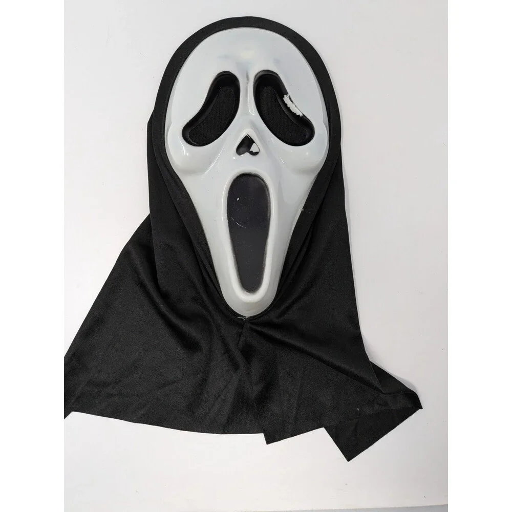 Ghost Face Mask Hood Halloween Costume Scary Horror Skull Cosplay Horrorcore